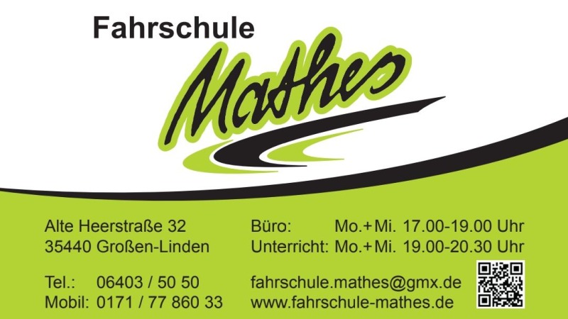 Visitenkarte Fahrschule Mathes